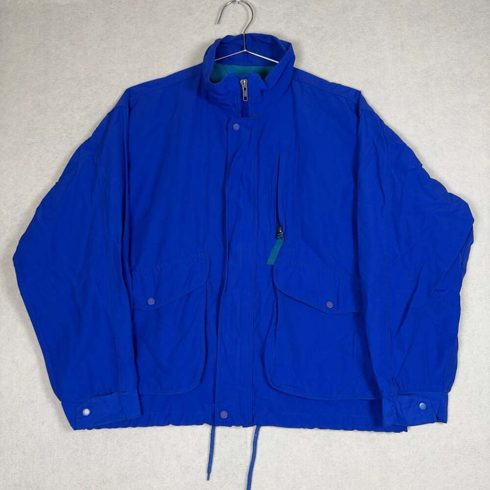 Vintage Patagonia Jacket Mens XS Blue Teal Windbreaker Baggies Cotton Full Zip